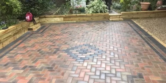 A stylish block paving patio in Llanelli installed by Affordable Driveways and Patios
